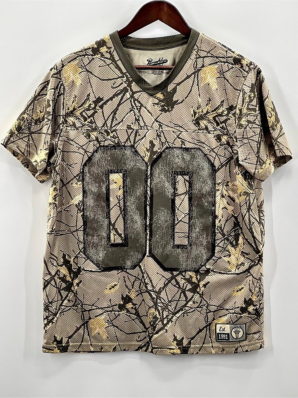 571 Brooklyn Cloth Camo 00 Jersey Camo Jersey in Brown & Black Size Medium